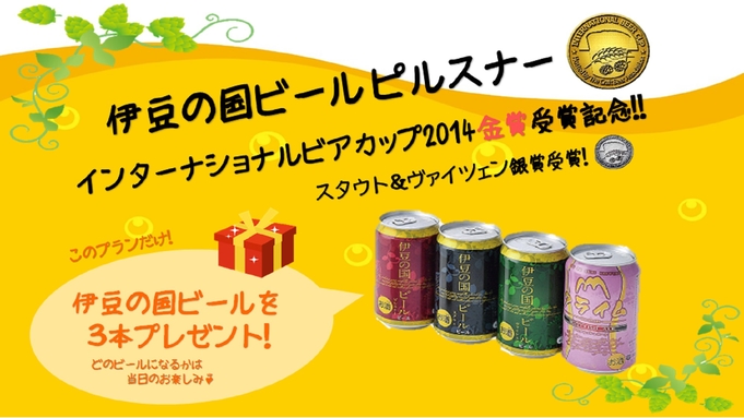★世界大会金賞受賞記念★時之栖醸造の伊豆の国缶ビール3本セット付き！お土産にもどうぞ♪